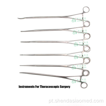 Cubas curvadas tesouras thoracoscópicas instrumentos em linha reta